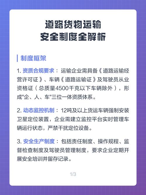 道路货物运输安全制度全解析 从准入到监管的全链条规范